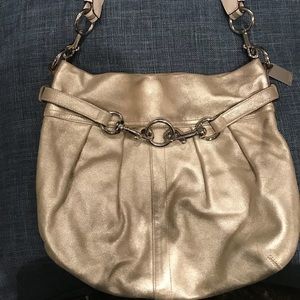 Coach gold Nubuck suede shoulder bag